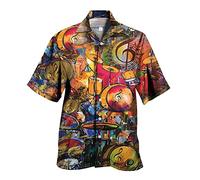 Down Beach Shirts 80's Men's Shirts 90's Button up Shirts Vintage Hawaiian Beach Shirts Disco Shirts 80s 90s Theme Party Shirt Hawaiian Shirts for Men Parrot Colorful Bird JANUK30723SALE04129 Yellow