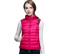 Down Gilet Lightweight For Women Ladies Sleeveless Puffer Jacket Packable Ultra Light Down Vest Body Warmer Downs Filled Coat Stand Collar Quilted Padded Sleeveless Puffa Down Gilet Ultralight Winter