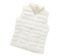 Down Gilet Women Lightweight Ladies Puffer Gilet Women Womens Quilted Padded Gilet Womens Puffer Vest Women Ladies Gilets and Bodywarmers Sleeveless Puffer Jacket for Women Ladies Body Warmer White L