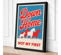 Down Home Americana Vintage Canvas Wall Art Print 18x12 Inch (46 x 30 cm)
