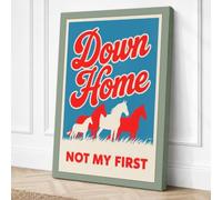 Down Home Americana Vintage Canvas Wall Art Print 18x12 Inch (46 x 30 cm)