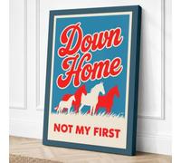 Down Home Americana Vintage Canvas Wall Art Print 24x16 Inch (61 x 41 cm)