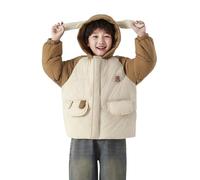 Down Jacket Boys,Girls Down Winter Jacket for Toddlers and Kids - Cozy Thick Padded Coat with Animal Hood for Everyday Outdoor Play (Coffee, 3-4 Years)