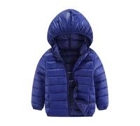 Down Jackets For Boys Girls Winter Coat Lightweight Windproof withith Hood Down Like Padding Jacket Kids Fall Winter Outweater Clothes Cold Weather Proof Solid Full Zip Coat (Dark Blue, 17-18 Years)