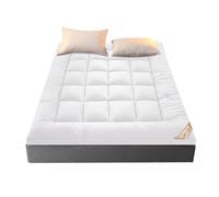 Down Mattress Topper - Tatami Sleeping Cushion, Soft Thick Cushion with Non-Slip Straps, Breathable Comfort | Ideal Car Hotel Home Bed Travel Nap Rest Body Stress Relief