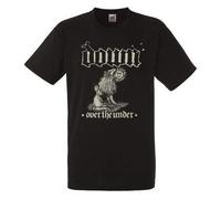 Down Over The Under Black Mens T-Shirt Men Rock Band Tee Shirt L