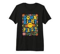Down Right Perfect Retro Groovy Down Syndrome Awareness Premium T-Shirt