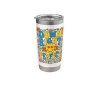 Down Right Perfect Retro Groovy Down Syndrome Awareness Stainless Steel Insulated Tumbler