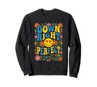 Down Right Perfect Retro Groovy Down Syndrome Awareness Sweatshirt