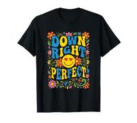 Down Right Perfect Retro Groovy Down Syndrome Awareness T-Shirt