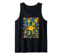 Down Right Perfect Retro Groovy Down Syndrome Awareness Tank Top