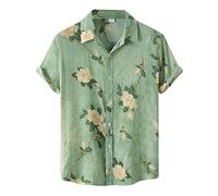 Down Shirt Hawaiian Shirts for Men Short Sleeve Summer Casual Button Down Tropic Beach Shirts Animal Lover Summer Beach Button Down Tropical Holiday Shirt Coconut Hawaiian JANUK40530DEALS1987 Green
