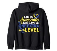 Down Syndrome Awareness Awesome Extra Level Zip Hoodie
