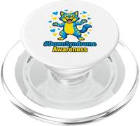 Down Syndrome Awareness Blue Yellow Cat Hearts PopSockets PopGrip for MagSafe