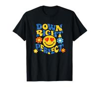 Down Syndrome Awareness Down Right Perfect Retro Groovy T-Shirt