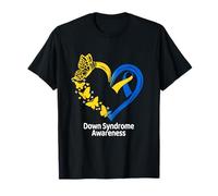 Down Syndrome Awareness Heart Butterfly T-Shirt
