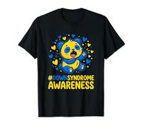 Down Syndrome Awareness Panda Blue Yellow Kawaii Kids T-Shirt