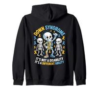 Down Syndrome Different Ability Skeleton Message Zip Hoodie