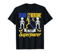 Down Syndrome is My Superpower Yellow & Blue Ribbon Skeleton T-Shirt
