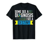 Down Syndrome Mom T21 Awareness Blue and Yellow Ribbon T-Shirt
