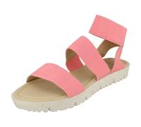 Down to Earth Ladies Down To Earth Elasticated Flat Sandals - Pink - UK 3