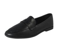 Down to Earth Ladies Down To Earth Flat Loafer Style Work Formal Shoes F80582 - Black - UK 3