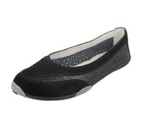 Down to Earth Ladies Down To Earth Suede Leather Ballerinas F80448 - Black - UK 8