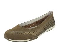 Down to Earth Ladies Down To Earth Suede Leather Ballerinas F80448 - Bronze - UK 8