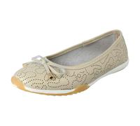 Down to Earth Ladies Down To Earth Wavey Punch Details Casual Shoes F80572 - Beige - UK 7