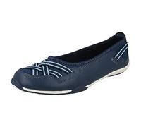 Down To Earth Ladies Flat Shoes - Navy Leather - UK Size 6 - EU Size 39 - US Size 8