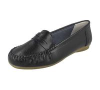 Down To Earth Ladies Leather Shoes F80445 - Black Leather - UK Size 7 - EU Size 41 - US Size 9
