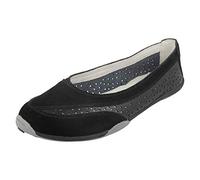 Down To Earth Ladies Suede Leather Ballerinas F80448 - Black Suede Leather - UK Size 5 - EU Size 38 - US Size 7