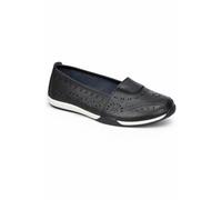 Ladies Down to Earth Punch Detail Casual Shoes F80578 - Black Action Leather - UK Size 7 - EU Size 40 - US Size 9
