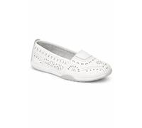 Down to Earth Leather Slip On Laser Cut Comfort Shoe
