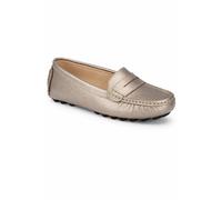 Down To Earth Women's Classic Penny Loafer with Cushioned Comfort Sole in Bronze | Size: 7 Down To Earth Bronze 7
