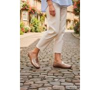 Down To Earth Women's Classic Penny Loafers with Stitched Apron Detail in Rose Gold | Size: 6 Down To Earth Rose Gold 6