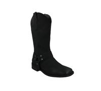 Down To Earth Women's Cowboy Mid Calf Boots with Embroidered Detail in Black | Size: 6 Down To Earth Black 6