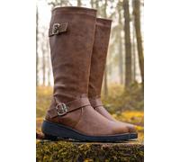 Down To Earth Women's Knee High Buckle Detail Boots in Tan | Size: 7 Down To Earth Tan 7