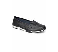 Down To Earth Women's Slip On Laser Cut Comfort Shoe in Black | Size: 6 Down To Earth Black 6