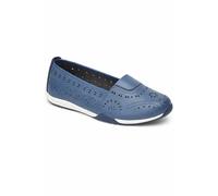Down To Earth Women's Slip On Laser Cut Comfort Shoe in Navy | Size: 3 Down To Earth Navy 3