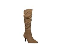 Down To Earth Women's Slouch Knee High Stiletto Heel Boots with Pointed Toe in Taupe | Size: 8 Down To Earth Taupe 8