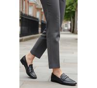 Down To Earth Women's Smart Slip On Penny Loafer Shoes in Black | Size: 7 Down To Earth Black 7