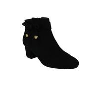 Down To Earth Women's Suede Bow Detail Block Heel Ankle Boots in Black | Size: 3 Down To Earth Black 3