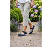 Down To Earth Women's Touch Fastening Comfort Mary Jane Shoe in Navy | Size: 7 Down To Earth Navy 7