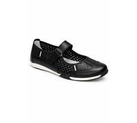 Down To Earth Women's Touch Fastening Perforated Comfort Shoe in Black | Size: 4 Down To Earth Black 4