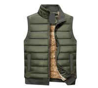 Down Vest Stand Collar Jacket Vest for Men's Winter Sleeveless Down Vest Mens Work Vest Outdoor Jacket Men's Thermal Soft Vest(Green,4XL)