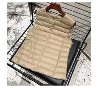 Down Vest Women Sleeveless Puffer Jacket Spring Winter Female Down Ultra Lightweight Packable Warm Down Liner Vest(Khaki,M)