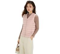Down Vest Women Sleeveless Puffer Vest Women's Ultra Light Down Vest Women Two Ways Waistcoat Portable Warm Sleeveless Winter Liner(Light Pink,XXXL)