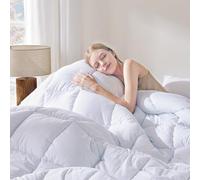 DOWNCOOL Comforters King Size, Duvet Insert,White All Season Lightweight Quilt, Down Alternative Hotel Comforter with Corner Tabs (White, King 102x90 Inches)