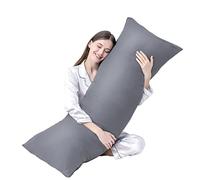 DOWNCOOL Large Body Pillow Insert- Breathable Full Body Pillow for Side Sleeper - Soft Long Bed Pillow for Adults - 20 x 54 inch （Grey, Without Cover）